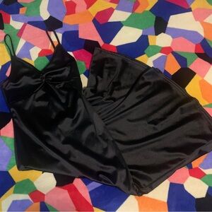 Black Fishtail Slip Dress